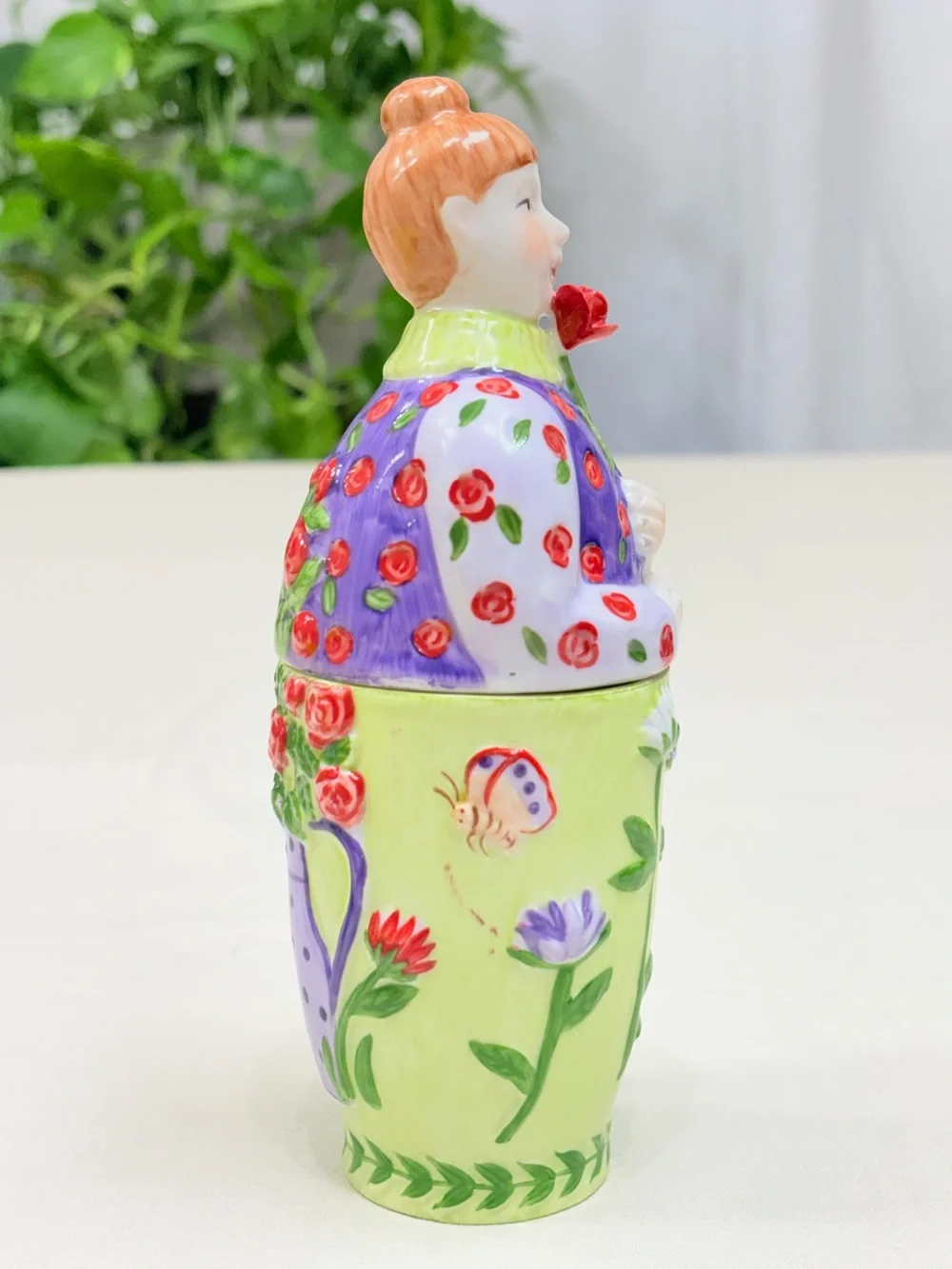Vintage Villeroy & Boch French Gardeners “Marie” Figural Candle Jar